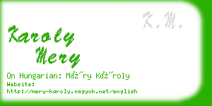 karoly mery business card